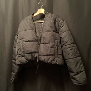 Vans Black Cropped Puffer Jacket Quilted Style